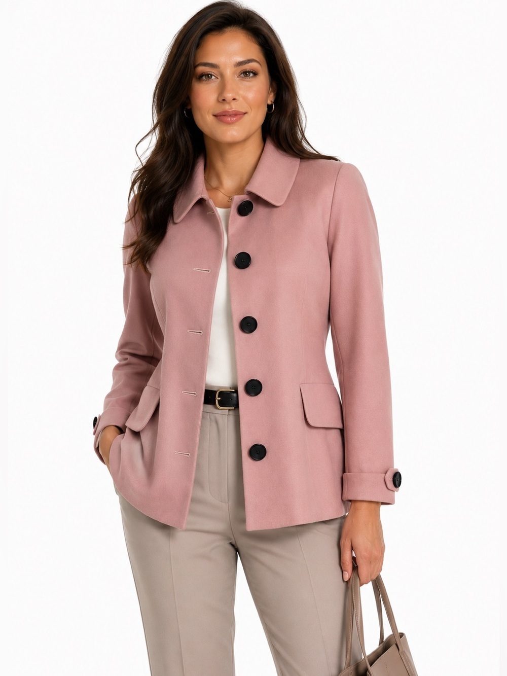 OKW Blazer‎ Wool Jacket Button Down Lightweight Office Pastel Pink Size Medium